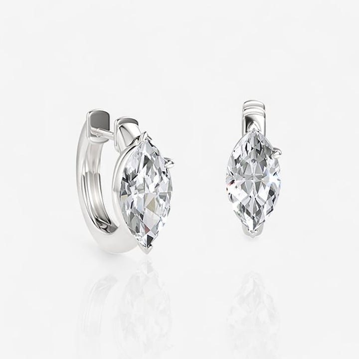 1.51 CTW Marquise Cut Lab Diamond Huggie Earrings