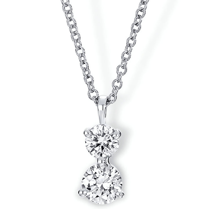 0.45 CTW Two-Stone Lab Diamond Drop Pendant