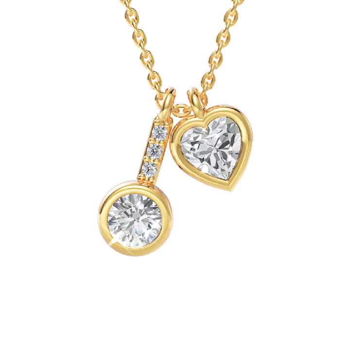 0.50 CTW Two-Stone Round & Heart Lab Diamond Pendant