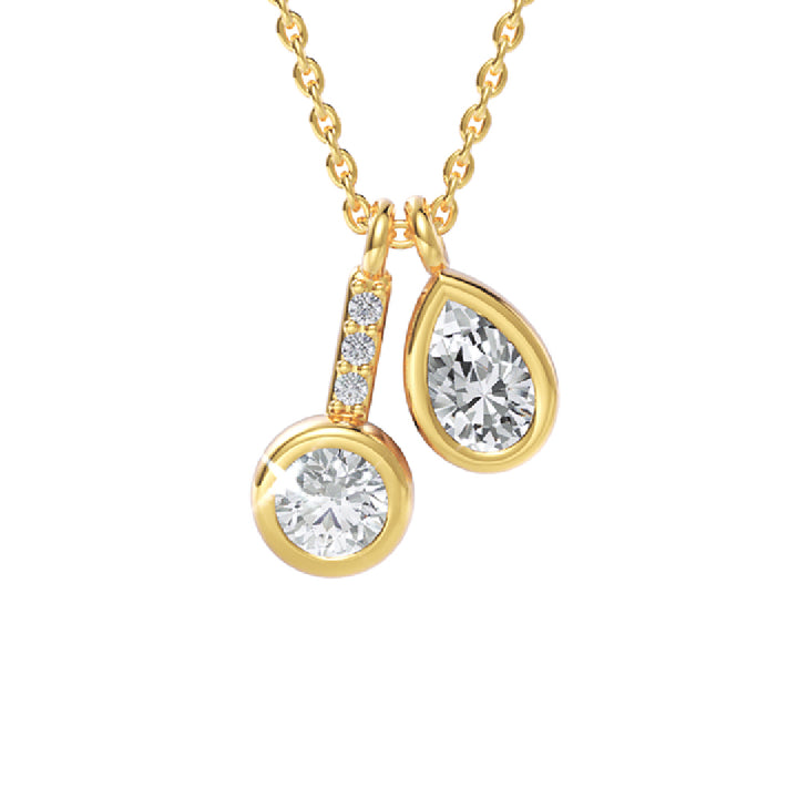 0.50 CTW Two-Stone Round & Pear Lab Diamond Pendant