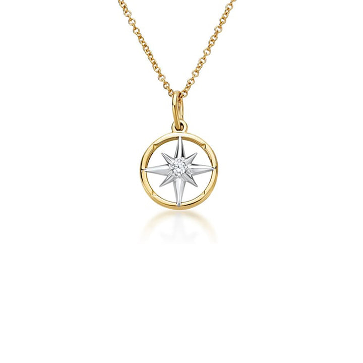 18kt Yellow Gold 0.02 CTW True North Collection Lab Diamond Pendant