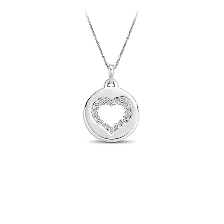 0.07 CTW Diamond Heart Disc Pendant