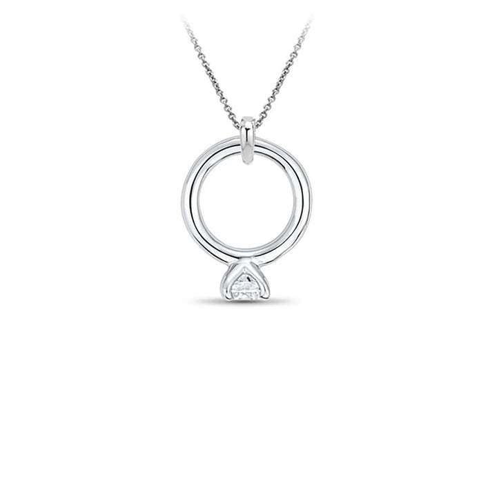 0.06 CTW Mini Lab Diamond Engagement Ring Necklace