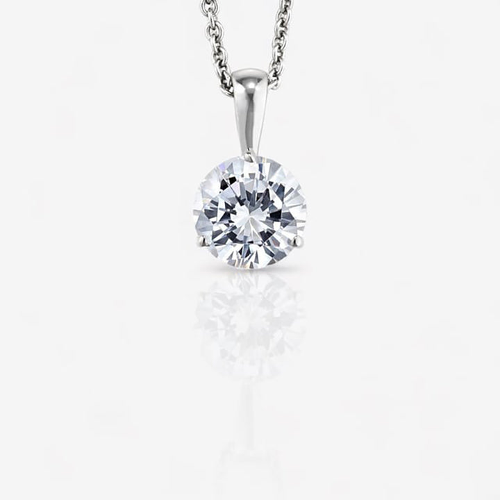 18kt White Gold Three-Prong Martini Lab Diamond Pendant