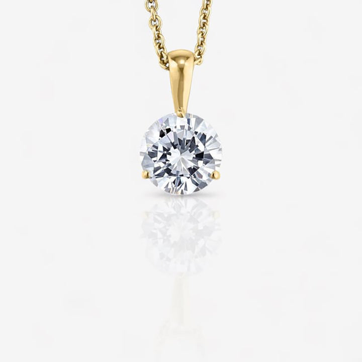 18kt Yellow Gold Three-Prong Martini Lab Diamond Pendant