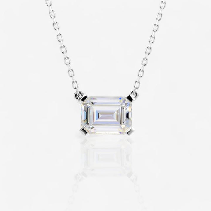 18kt Gold 0.30 CTW East to West Emerald Cut Lab Diamond Pendant