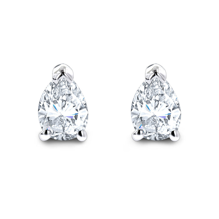 18kt Gold 1.00 CTW Lab Grown Pear Diamond Stud Earrings