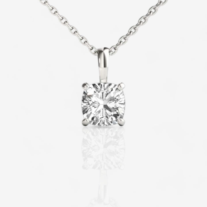 18kt Gold 0.30 CTW Lab Grown Cushion Diamond Pendant