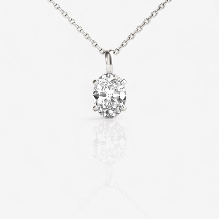 18kt Gold 0.30 CTW Lab Grown Oval Diamond Pendant